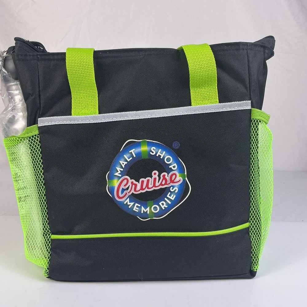Malt Shop Cruise Memories Insulated Cooler Tote w Bottle Mesh Pockets